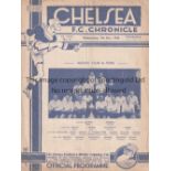 CHELSEA Home programme for the Friendly v. Racing Club de Paris 7/10/1936, slightly creased.