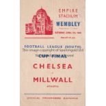 1945 FL SOUTH WAR CUP FINAL / CHELSEA V MILLWALL Programme for the match at Wembley 7/4/1945, slight
