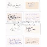 MANCHESTER UNITED AUTOGRAPHS Approximately 100 signed white cards of players from 1950's - 1990's.