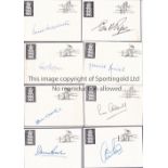 ENGLAND TEST CRICKETERS Over 100 signed white cards 1930's - 1990's including some duplication.