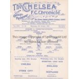 CHELSEA Single sheet home programme v Charlton Athletic London Challenge Cup 2nd Round 24/10/1934.