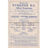 NEUTRAL AT EVERTON: Single sheet programme for Liverton v Western Command 2/5/1948, slightly creased