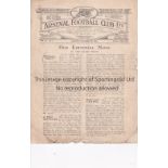 ARSENAL Home programme for the League match v Tottenham Hotspur 17/11/1923, horizontal fold, wear at