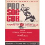 EINTRACHT FRANKFURT V CRUZEIRO 1967 IN USA Programme for Eintracht Frankfurt v Cruzeiro 7/5/1967