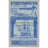 PORTSMOUTH Home programme v West Bromwich Albion 28/8/1937. No writing. Generally good