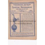 TOTTENHAM HOTSPUR Home programme for the Football Combination match v Plymouth Argyle 12/10/1946,