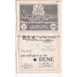 NEWCASTLE Programme Newcastle United Reserves v West Bromwich Albion Reserves 5/1/1935. Ex Bound
