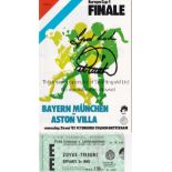 1982 EUROPEAN CUP FINAL / ASTON VILLA V BAYERN MUNICH Official UEFA programme and ticket for the