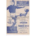 EVERTON V TRANMERE ROVERS 1947 Programme for the Liverpool Senior Cup S-F at Everton 17/5/1947