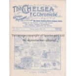 CHELSEA Home programme v Birmingham City 29/8/1921. Ex Bound Volume. Horizontal fold. Punch holes