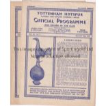 TOTTENHAM HOTSPUR Four home programmes for 1947/8 season v. Leicester slightly worn, Doncaster,