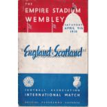 ENGLAND V SCOTLAND 1938 Programme for the International at Wembley 9/4/1938, very slightly creased