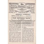 ARSENAL Home programme v. Liverpool 24/5/1947. Liverpool's penultimate match of the season. They