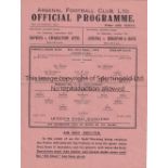 ARSENAL Single sheet home programme v. Queen's Park Rangers FL South 23/9/1944, slightly creased.