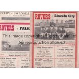 DONCASTER Three Doncaster Rovers home programmes v Swansea Town 1950/51, Lincoln City and Falkirk (