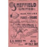 FA CUP SEMI FINAL 1898 AT SHEFF. UTD. Programme Nottingham Forest v Southampton FA Cup Semi Final at