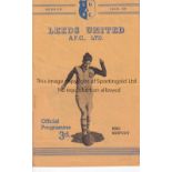 LEEDS UNITED Home programme for the League match v. Southampton 21/1/1950, slight horizontal crease.