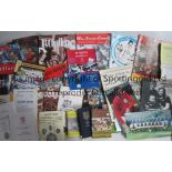 FOOTBALL MISCELLANY Box of football memorabilia including 2 x Charles Buchan bound volumes, a