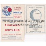 ENGLAND V SCOTLAND 1944 Two programmes for the International at Wembley 19/2/1944 folded and