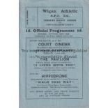 WIGAN ATHLETIC Home programme v Crewe Alexandra 24/2/1934. Lacks staples. No writing. Fair to
