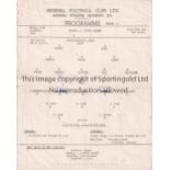 ARSENAL Single sheet programme for the Youth Cup match v. Leyton Orient 10/12/1962, folded, team