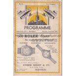 NORWICH CITY V SWANSEA TOWN 1937 Programme for the League match at Norwich 10/4/1937. Generally