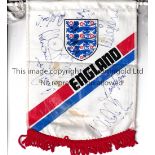 ARSENAL / ENGLAND AUTOGRAPHS A 10" England pennant signed by 8 players who represented their country