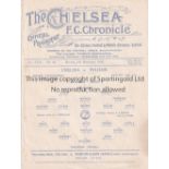 CHELSEA Single sheet home programme v Fulham London Professional Charity Fund 8/11/1926. Ex Bound