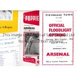 ARSENAL Seven programmes for away Friendlies v, Stevenage Town 64/5, Kettering Town 64/5 very slight