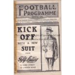 LIVERPOOL V BURY 1927 Programme for the League match at Liverpool 31/8/1927, ex-binder and tape on