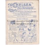 CHELSEA Home programme v Leicester City 8/9/1924. Not ex Bound Volume. Folds. Some staining at