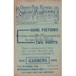 QUEENS PARK RANGERS V READING 1924 Programme for the 6/2/1924 with the centre pages missing with the