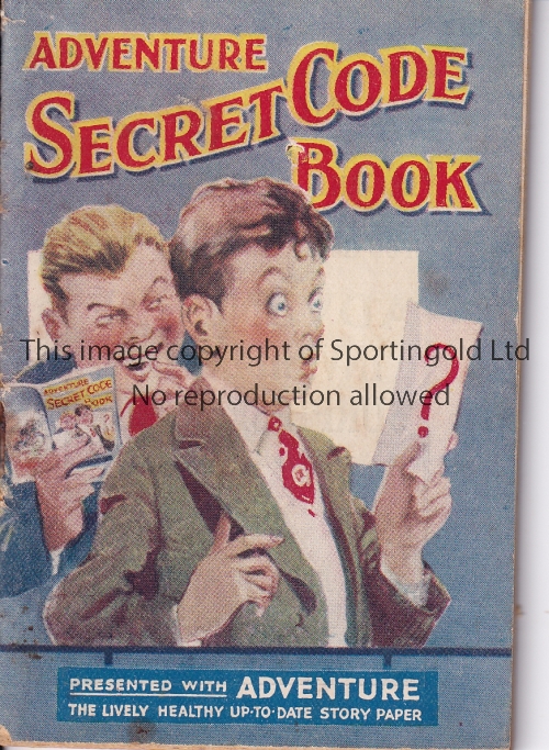 ADVENTURE MAGAZINE BOOKLET 1939 Secret Code Book, staple rusted away. Generally good