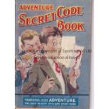 ADVENTURE MAGAZINE BOOKLET 1939 Secret Code Book, staple rusted away. Generally good