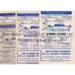 GILLINGHAM 1951/2 Four home programmes for season 1951/2 v Watford, scores entered, Northampton,