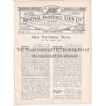 ARSENAL Home programme for the Friendly v Cambridge University 15/11/1924 Ex-binder. Generally good