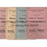 DULWICH HAMLET V TUNELL PARK Four programmes for Isthmian League matches at Dulwich 1927/8, 1928/