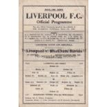 LIVERPOOL Single sheet home programme v Blackburn Rovers 29/4/1944 Lancashire Cup S-F, very slightly