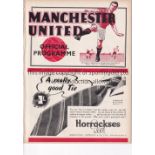MANCHESTER UNITED V ARSENAL 1938 Programme at United 10/12/1938. Ex Bound Volume. No writing.