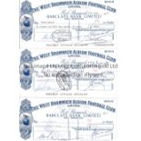 WEST BROMWICH ALBION Six official cheques: 3 X 1979 and 3 X 1983. Good