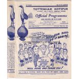 TOTTENHAM HOTSPUR 1950/1 Twenty one homes in their Championship Season v. FC Austria, Arsenal, A.