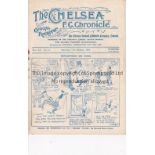 CHELSEA Programme for the home League match v. Fulham 11/10/1924, rusty staple and slightly creased.