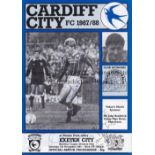 CARDIFF CITY V EXETER CITY 1987 AUTOGRAPHS Programme for the League match at Cardiff 7/11/1987