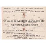 ARSENAL Home programme v. Blackburn Rovers 17/3/1928, rusty staples. Generally good