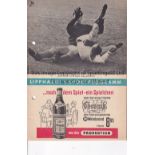 MAN UNITED Lipphardt's programme for Hamburg SV v Manchester United 12/8/1964. Punched holes No