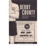 DERBY COUNTY V MANCHESTER CITY 1965 POSTPONED Programme for the intended League match at Derby 23/