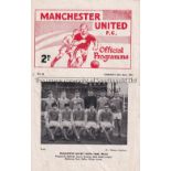 MANCHESTER UNITED / 1964 YOUTH CUP FINAL Programme for the 2nd Leg at Old Trafford 30/4/1964. United