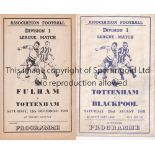 TOTTENHAM HOTSPUR Two pirate issue programmes by South Western Publicity at home v. Blackpool 23/8/