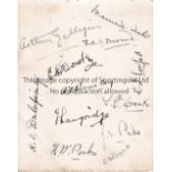 SUSSEX CCC AUTOGRAPHS 1920'S Album sheet signed by 12 players from the late 1920's including
