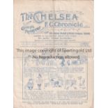 CHELSEA Home programme v Newcastle United 8/10/1921. Not Ex Bound Volume. Strip of tape on corner of